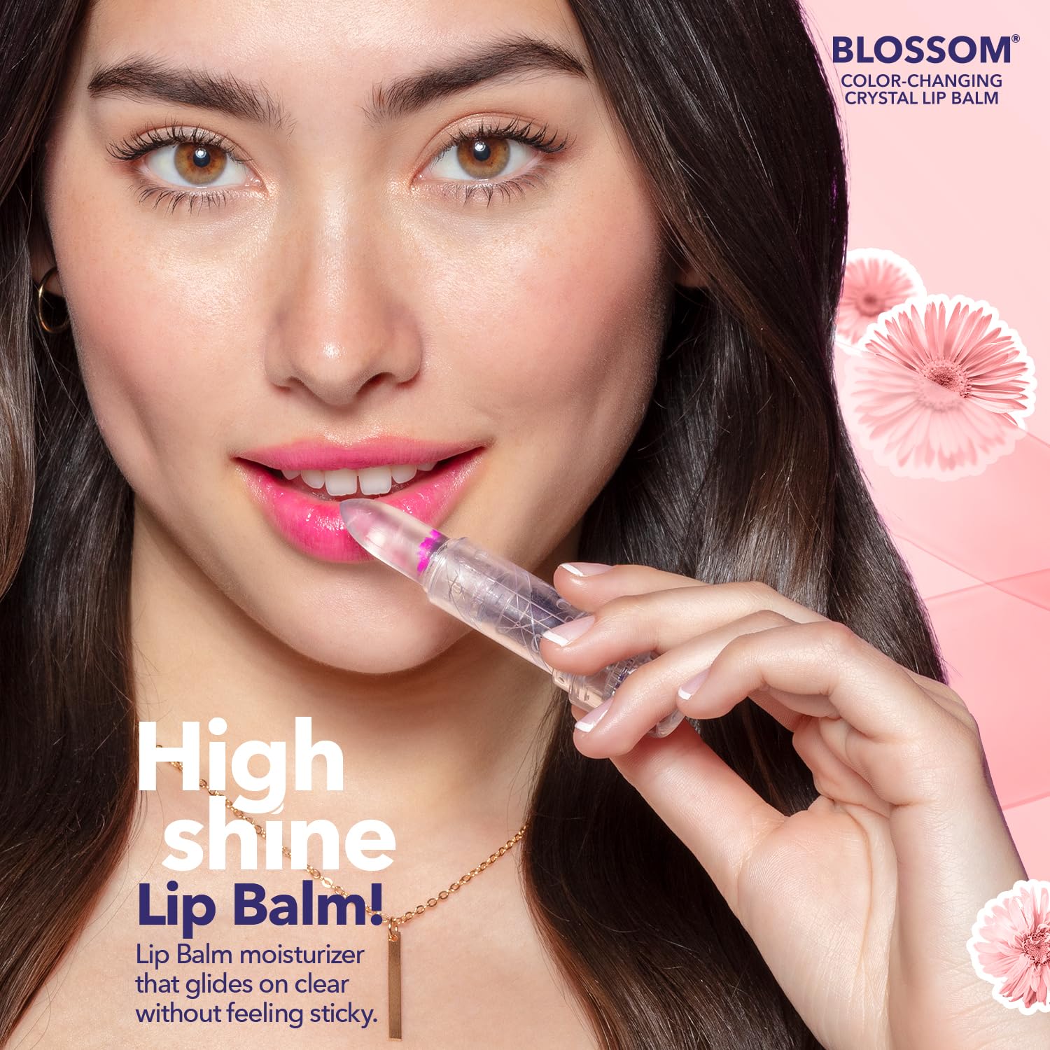 Blossom pH Color-Changing Lip Balm 2-Pack – Red & Blush, Strawberry Scent, Real Flower Infused