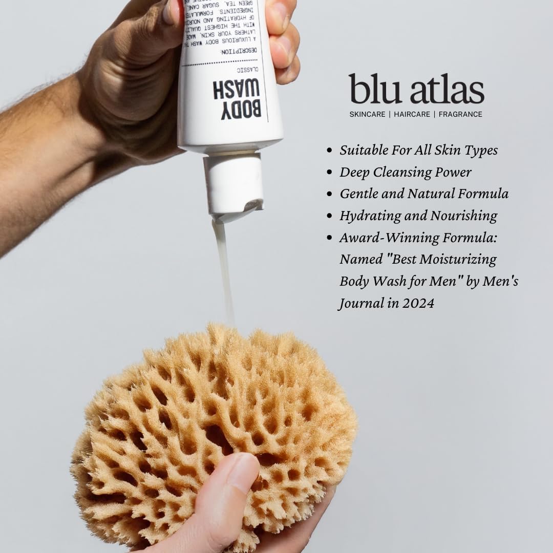 Blu Atlas Body Wash 8 oz – Sulfate-Free Hydrating Gel for Men | Coconut Apricot