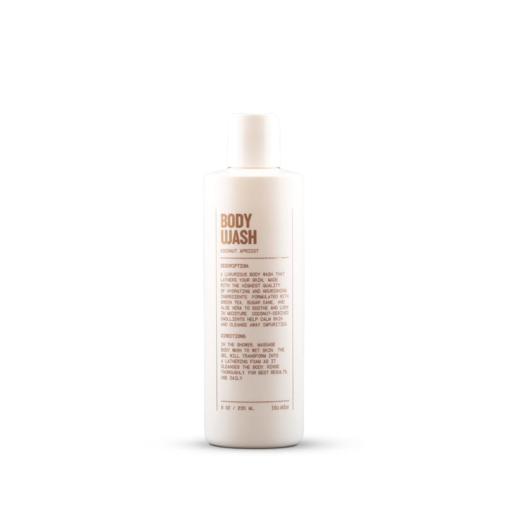 Blu Atlas Body Wash 8 oz – Sulfate-Free Hydrating Gel for Men | Coconut Apricot
