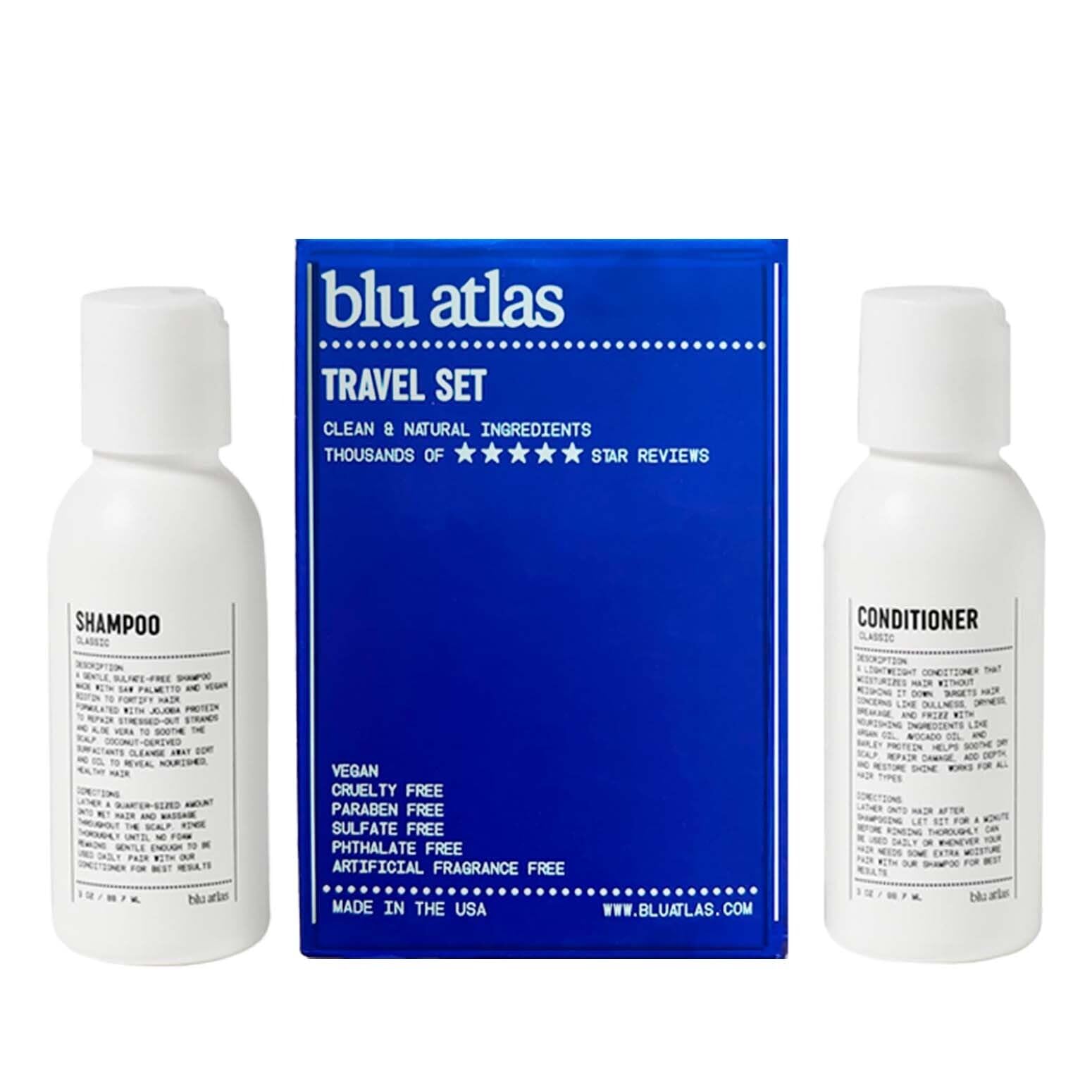 Blu Atlas Travel-Size Shampoo & Conditioner for Men – TSA 3 oz