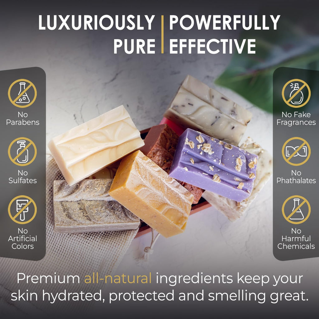 Blue Moon Elise Lemongrass Bar Soap – Organic, Handmade in USA, Moisturizing for Face & Body