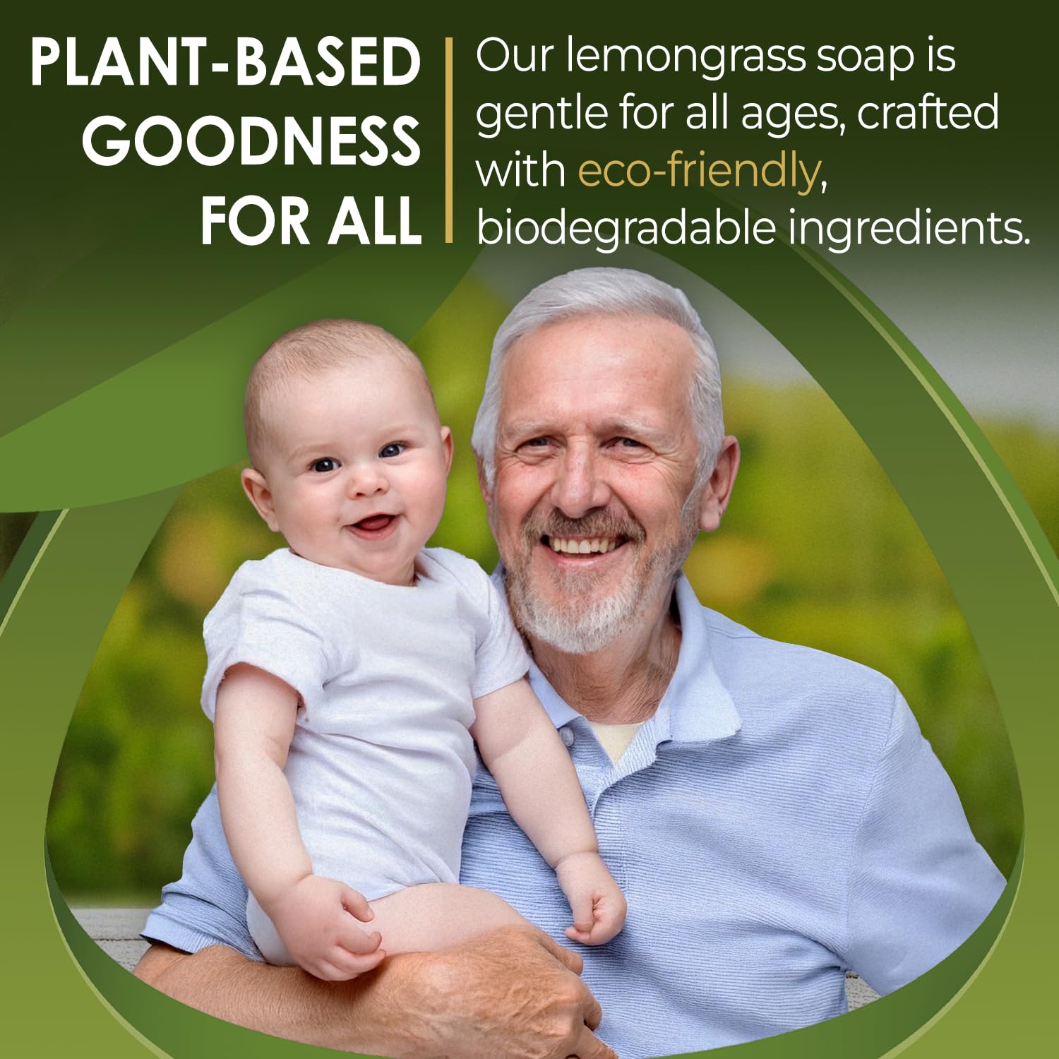 Blue Moon Elise Lemongrass Bar Soap – Organic, Handmade in USA, Moisturizing for Face & Body