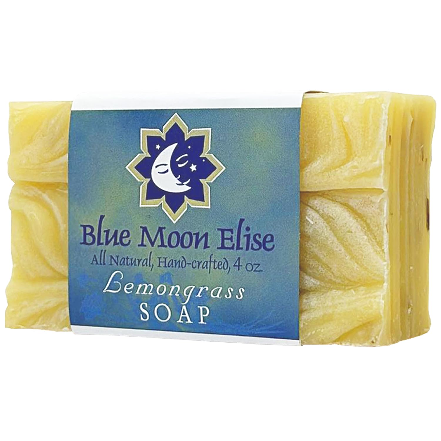Blue Moon Elise Lemongrass Bar Soap – Organic, Handmade in USA, Moisturizing for Face & Body