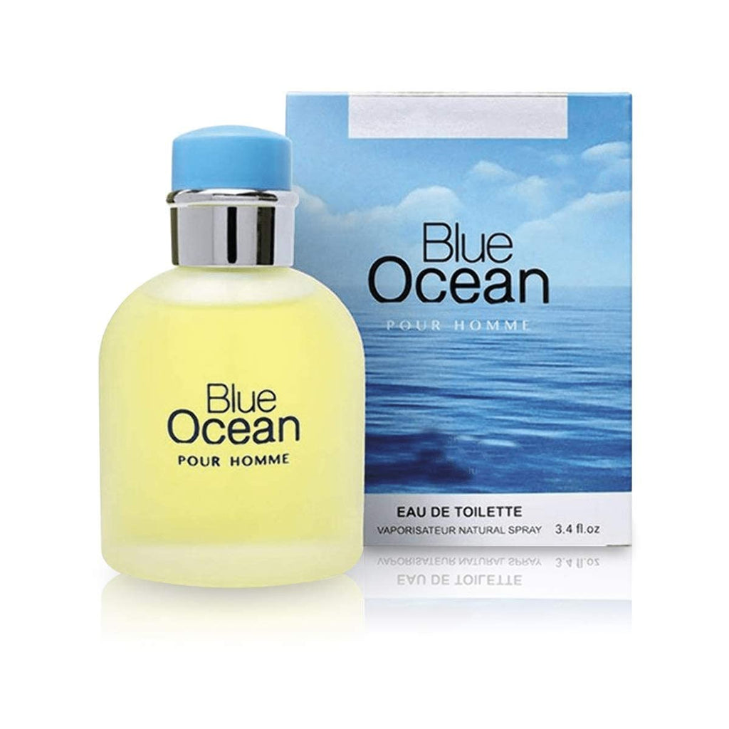 Blue Ocean Pour Homme Eau de Toilette Spray – 3.4 Fl Oz / 100 ml – All-Season Citrus Aromatic for Men
