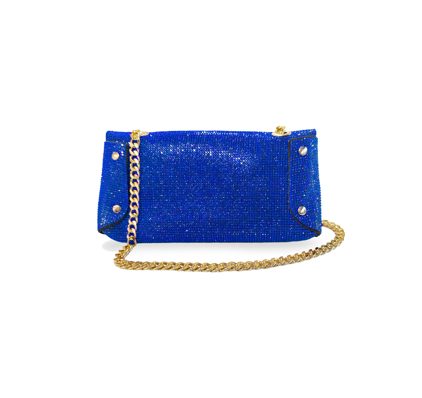 Caprilite Small Crossbody Bag Sparkly Crystal Clutch Fold Handbag Blue