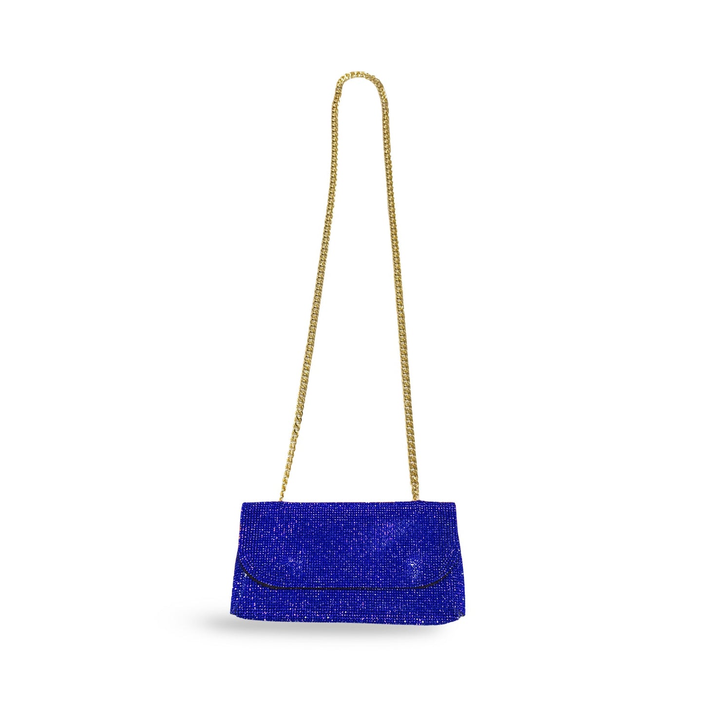 Caprilite Small Crossbody Bag Sparkly Crystal Clutch Fold Handbag Blue