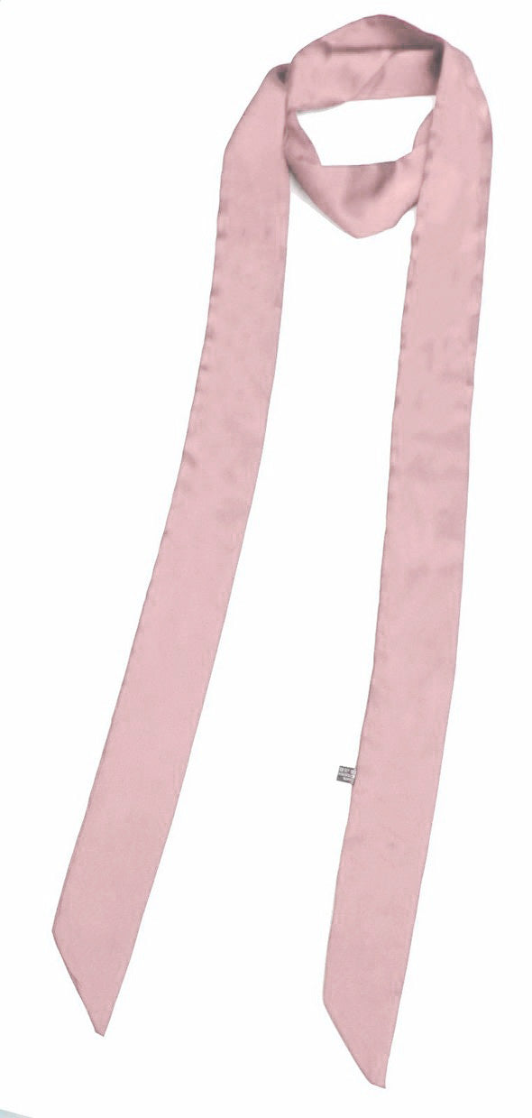 Women Skinny Scarf Satin Faux Silk Long Slim Ribbon Thin Fashion Ladies Scarves[Salmon Pink]