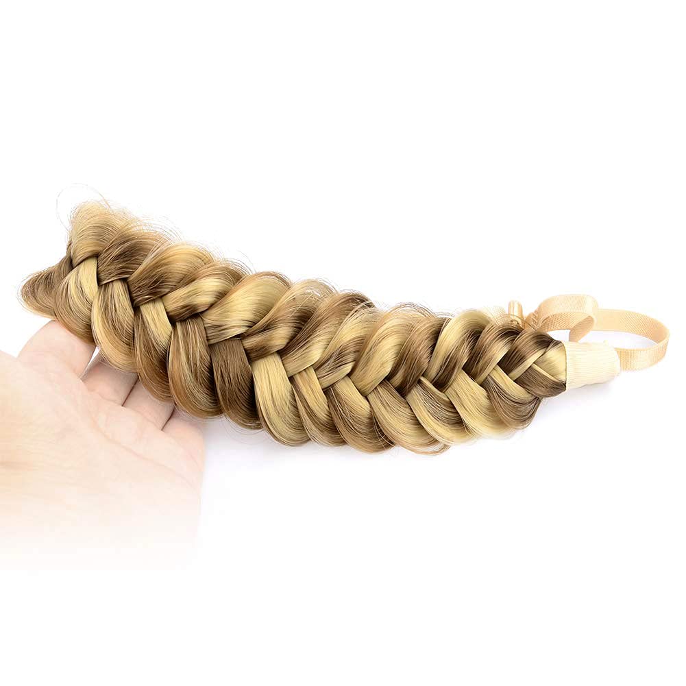 BOBIYA Messy Wide 2-Strands Synthetic Hair Braided Headband - Classic Chunky Braid