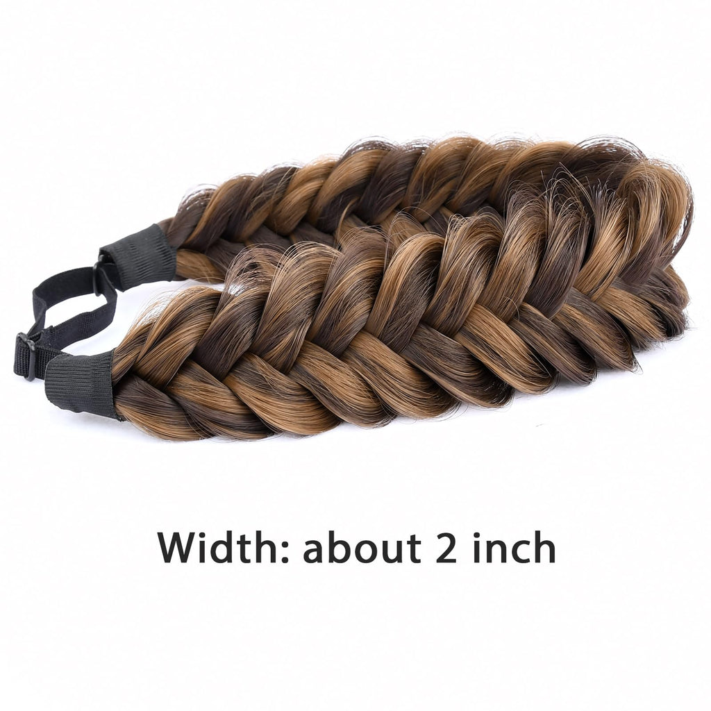 BOBIYA Messy Wide 2-Strand Braided Headband in Chocolate Toast | Hair Styling Accessory