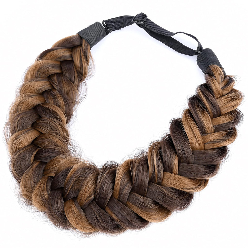 BOBIYA Messy Wide 2-Strand Braided Headband in Chocolate Toast | Hair Styling Accessory