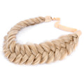 BOBIYA Messy Wide 2 Strands Honey Blonde Braided Headband – Adjustable Synthetic Hair