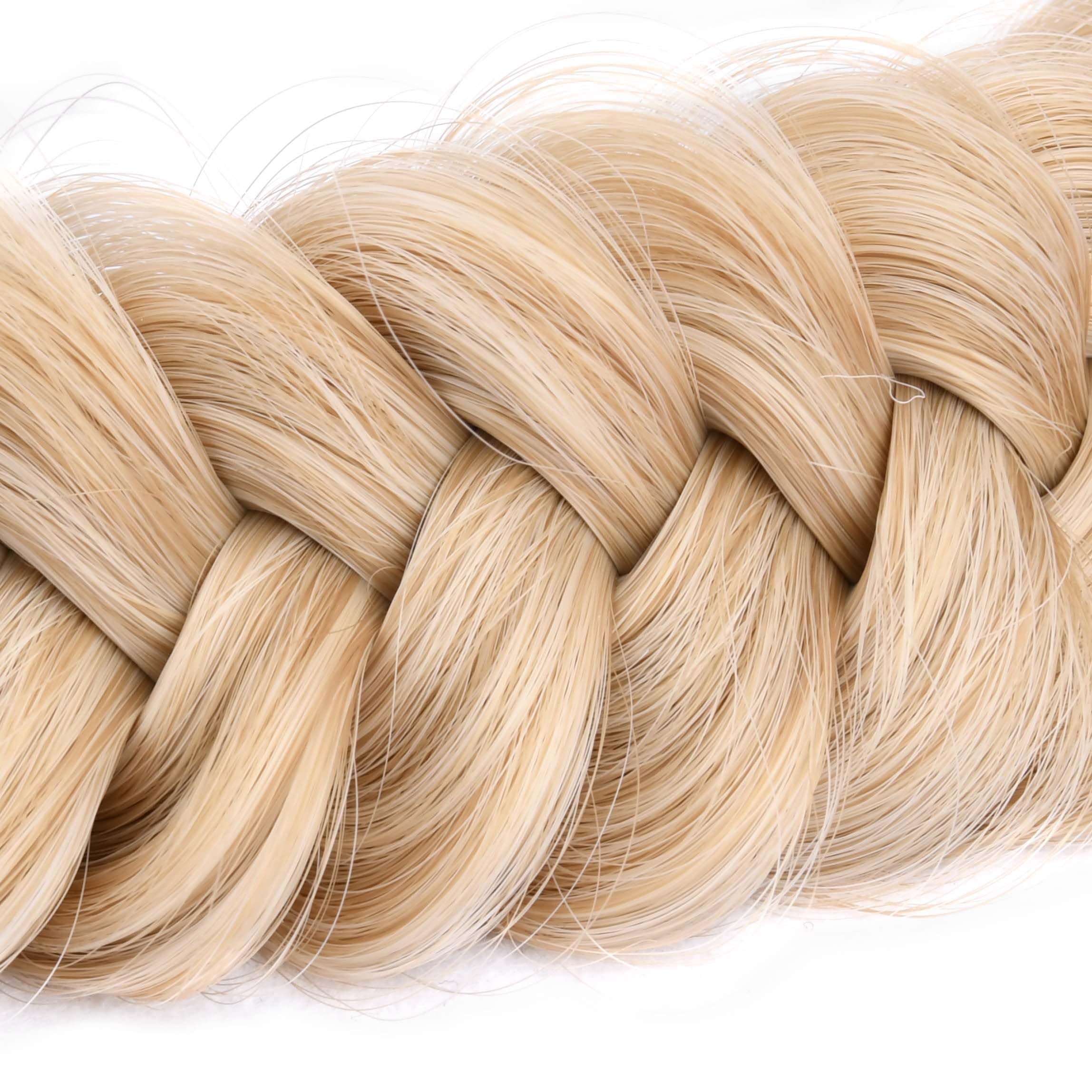BOBIYA Messy Wide 2 Strands Honey Blonde Braided Headband – Adjustable Synthetic Hair