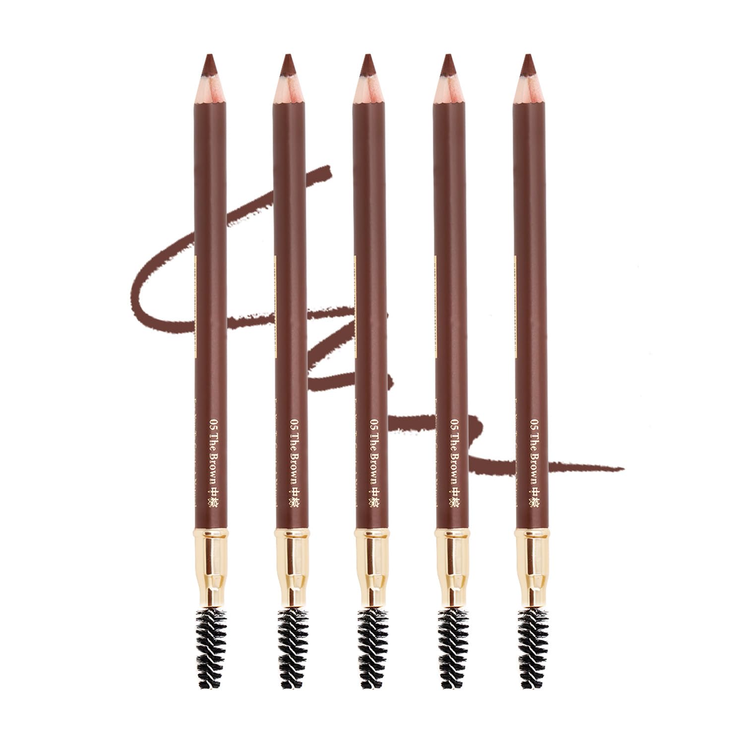 Bodermincer Eyebrow Pencil – Long-Lasting Waterproof Automatic Liner, 5 Colors (5pcs, 5# Brown)
