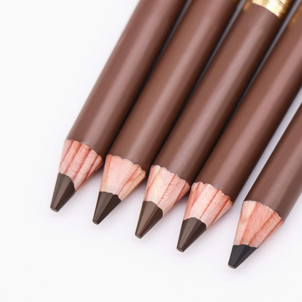 Bodermincer Eyebrow Pencil – Long-Lasting Waterproof Automatic Liner, 5 Colors (5pcs, 5# Brown)