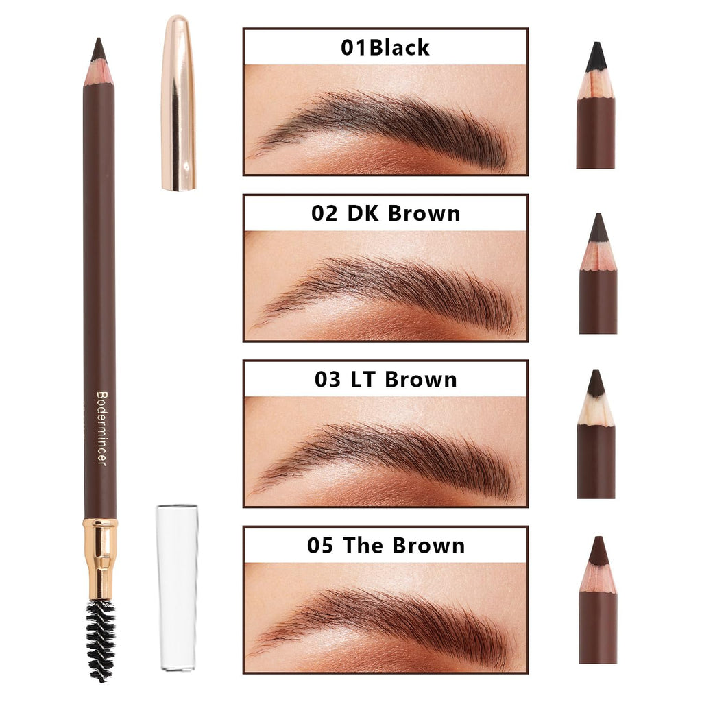 Bodermincer Eyebrow Pencil – Long-Lasting Waterproof Automatic Liner, 5 Colors (5pcs, 5# Brown)