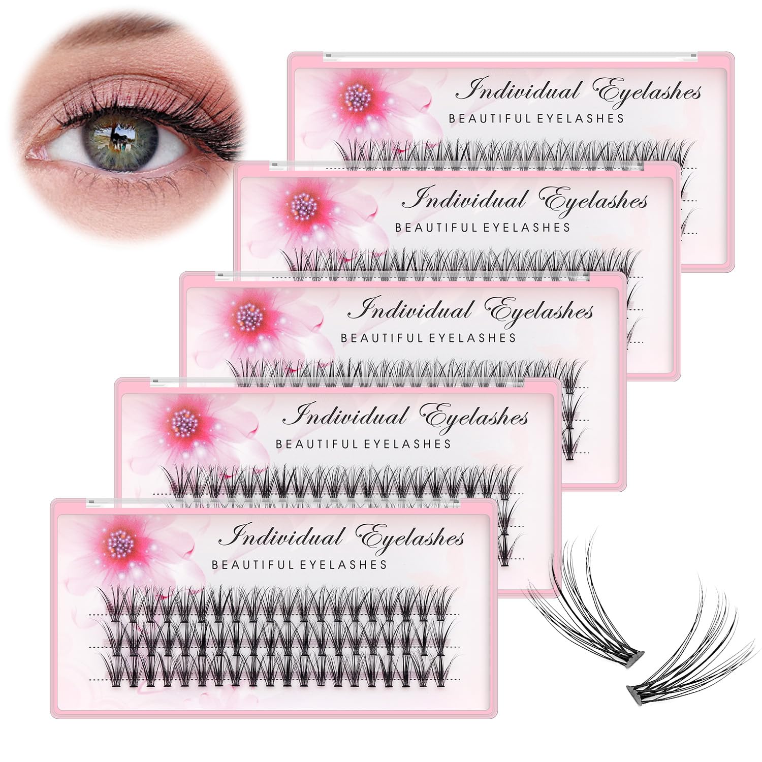 Bodermincer 20D False Eyelashes 0.07mm | Natural D Curl, 8–22mm | 5 Packs Bulk