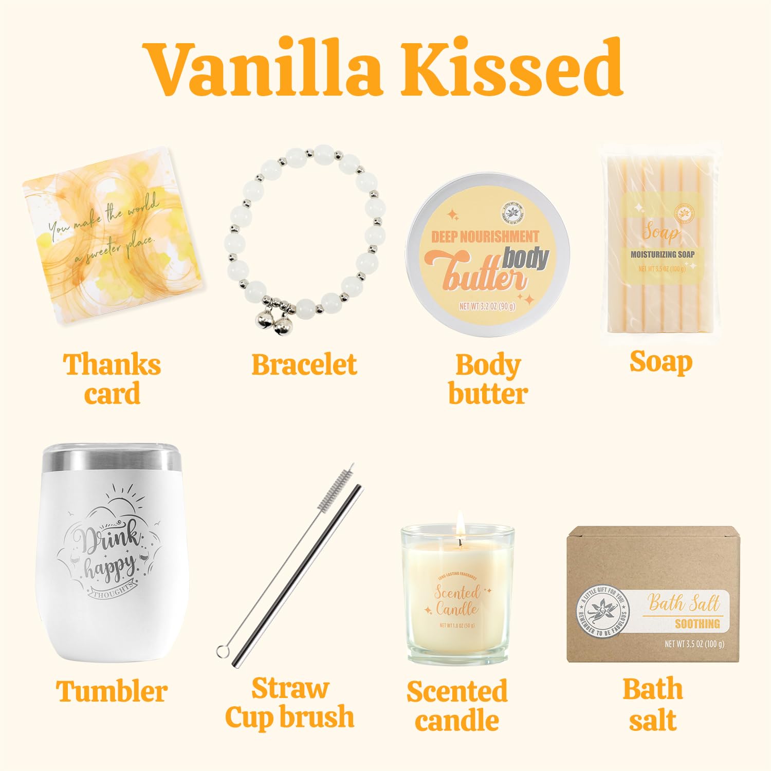 BODY & EARTH Vanilla Spa Gift Set for Women – 6-Piece Birthday & Christmas Kit