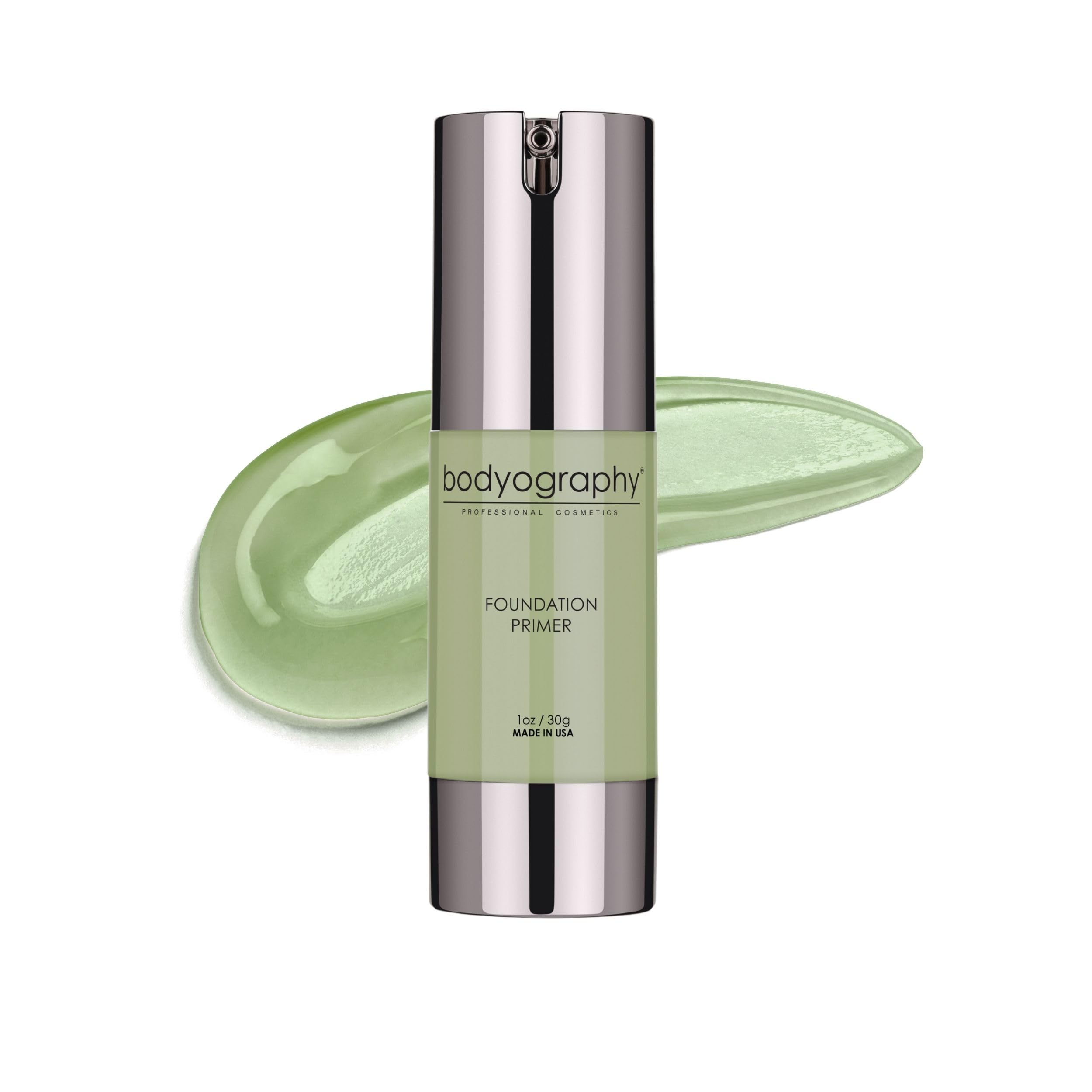 Bodyography Foundation Primer Green – Anti-Aging Silicone Primer with Vitamin E, Jojoba & Grapeseed Oil | Shine Control | Gluten-Free & Cruelty-Free | 1 oz