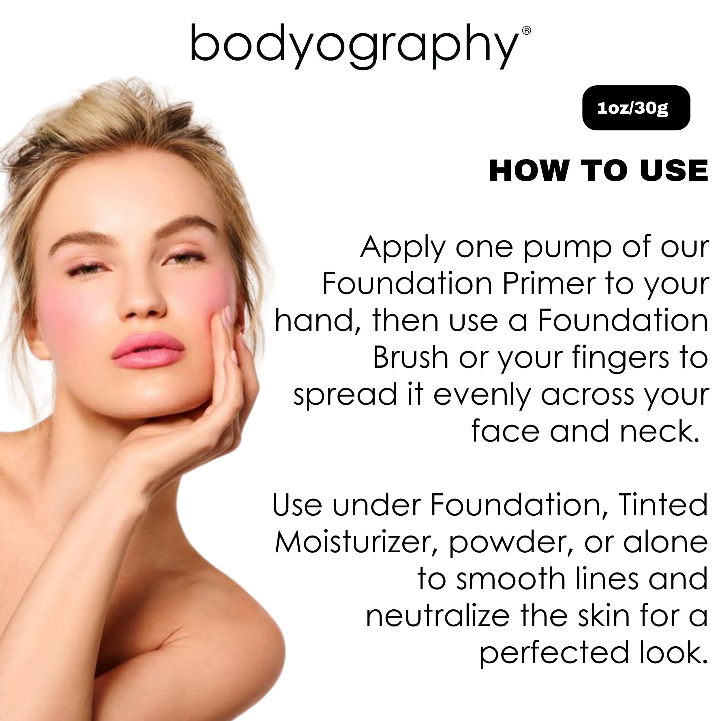 Bodyography Foundation Primer Neutral | Shine-Control Silky Base with Jojoba, Vitamin E, Grapeseed Oil