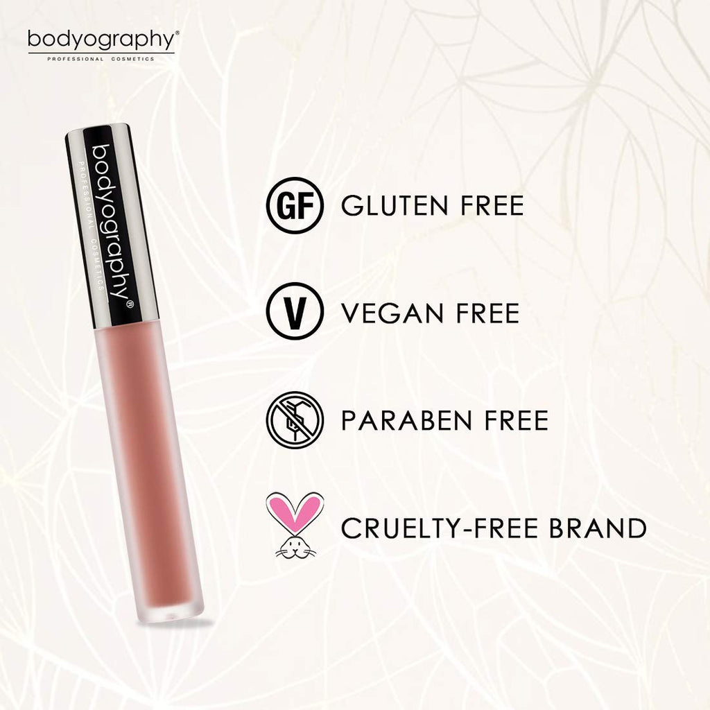 Bodyography Lip Lava Matte Liquid Lipstick Exposed – Light Coral Nude Matte
