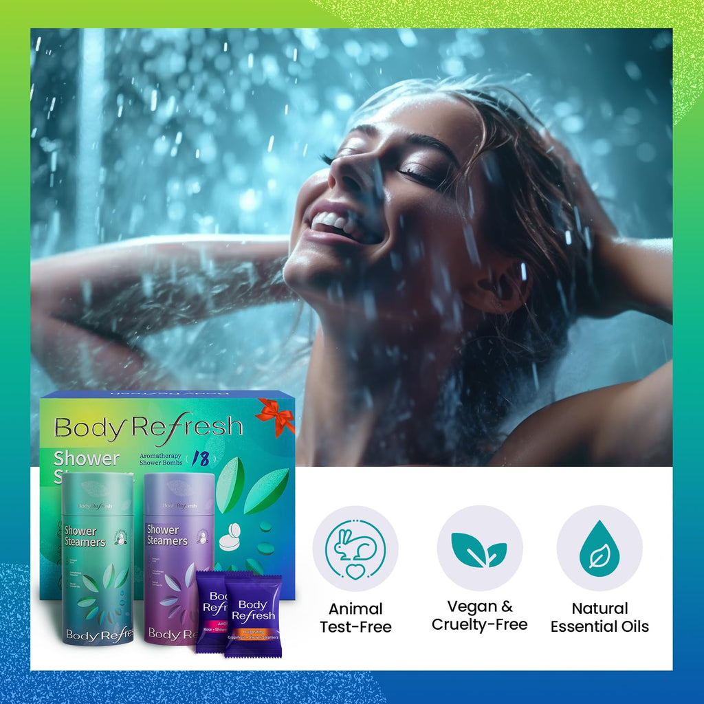 BodyRefresh Shower Steamers Aromatherapy – 18 Pack Gift Box for Women