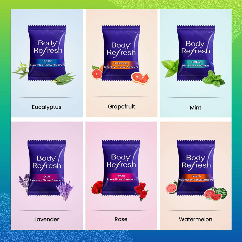 BodyRefresh Shower Steamers Aromatherapy – 18 Pack Gift Box for Women