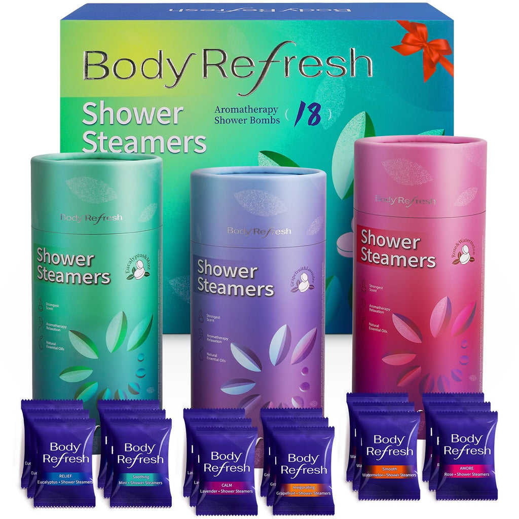 BodyRefresh Shower Steamers Aromatherapy – 18 Pack Gift Box for Women