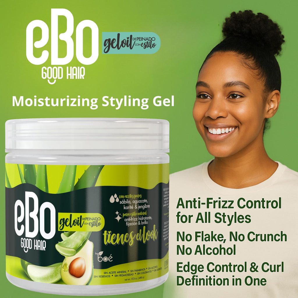 BOÉ COSMETICS EBO GelOil Styling Gel – Curl Definition, Anti-Frizz Hold & Shine (17.3 oz)