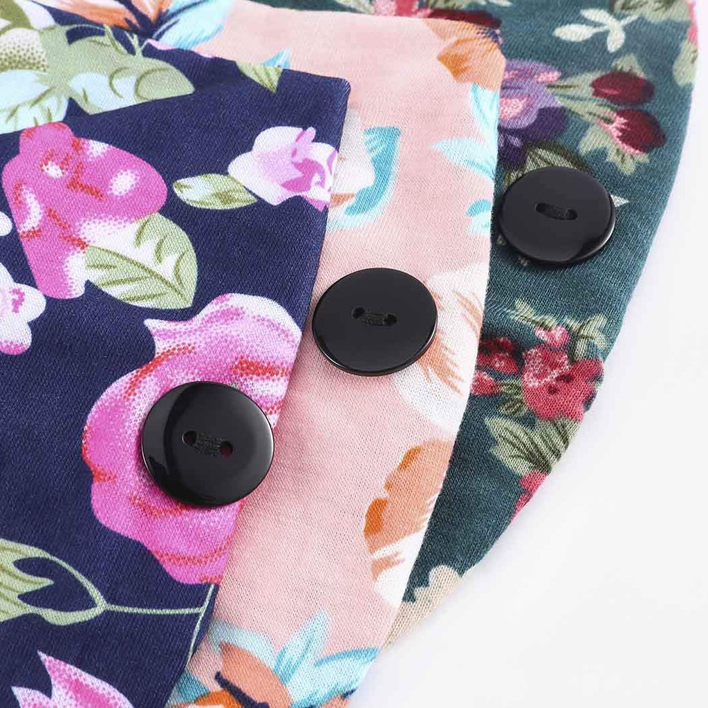 Bohend Boho Button Headbands with Mask Buttons – 3 Pack, Stretchy Cotton
