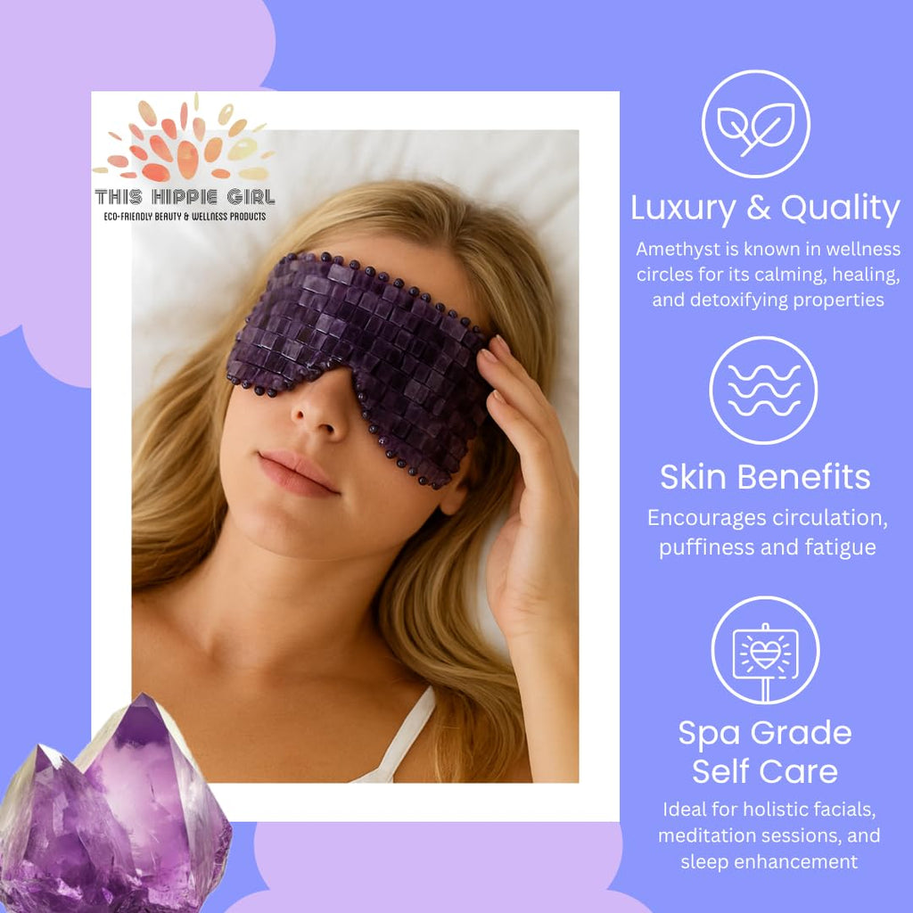 Boho Aromatic Amethyst Eye Mask – Cooling Crystal for Puffiness and Relaxation