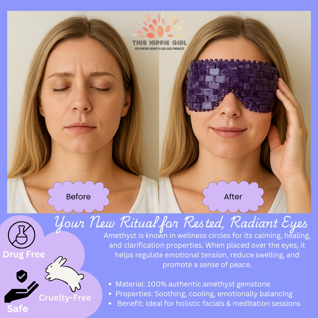 Boho Aromatic Amethyst Eye Mask – Cooling Crystal for Puffiness and Relaxation