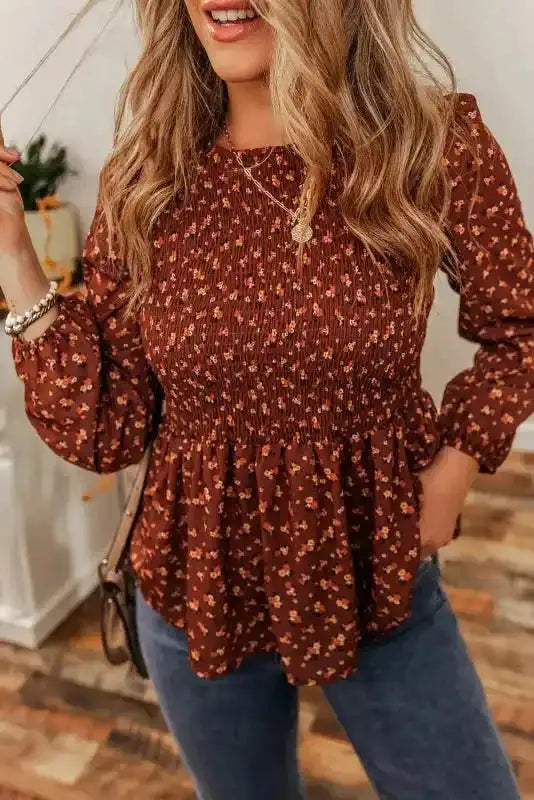 Boho Floral Peplum Blouse Women UK | Feminine Style