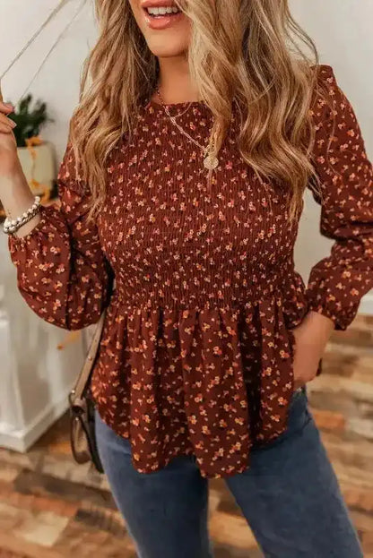 Boho Floral Peplum Blouse Women UK | Feminine Style
