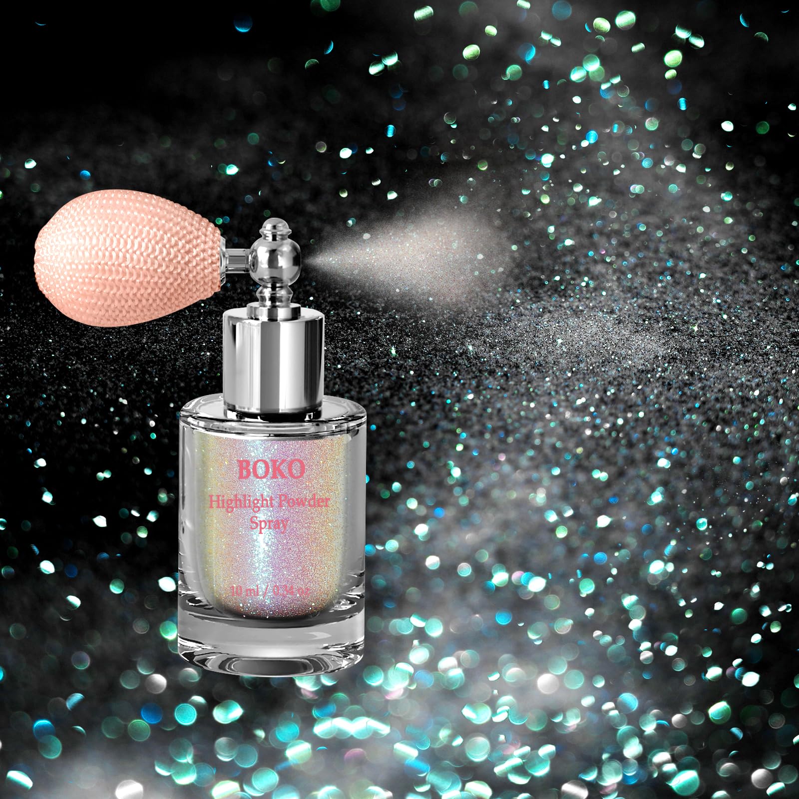 Boko Body Glitter Spray – Iridescent Sparkle for Face, Hair & More | 8 Colors