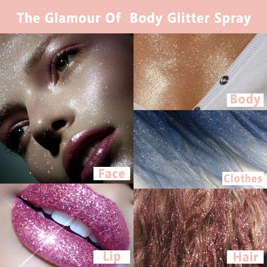 Boko Body Glitter Spray – Iridescent Sparkle for Face, Hair, and Clothes