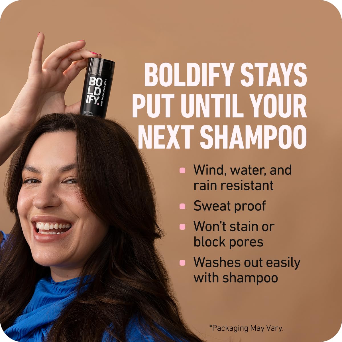 Boldify Hair Fibers (2 x 56g) – Instantly Fuller Hair, 14 Shades (Medium Brown)