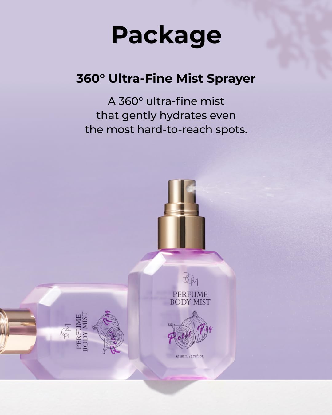 BOM Petit Fig Body Mist – Fig Scent, Hydration with Hyaluronic Acid, Niacinamide & Vitamin C
