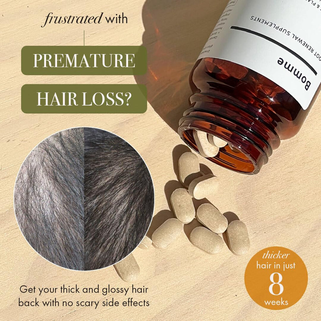 Bomme BLH-308 Hair Growth Supplement – Persimmon Leaf, Green Tea & Sophora | Plant-Based, Drug-Free Hair Support