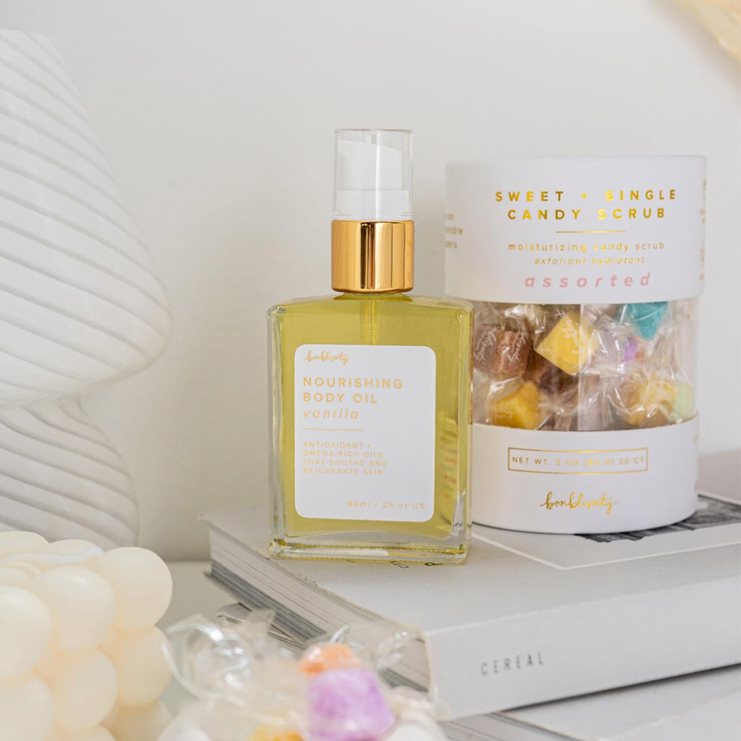 Bonblissity Nourishing Body Oil – Vanilla, 2oz Travel Size, Non-Greasy & Non-Comedogenic