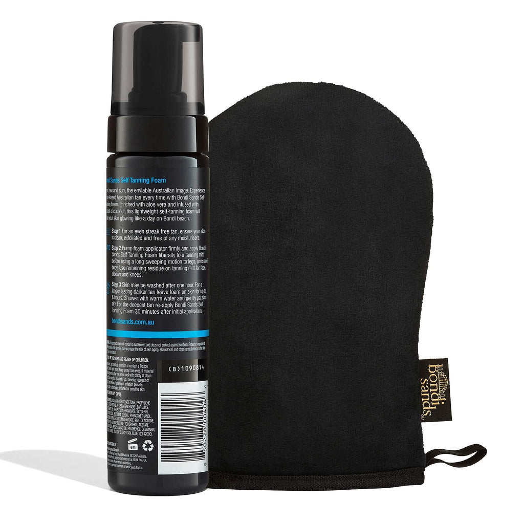 Bondi Sands Dark Self Tanning Foam + Application Mitt | Flawless, Lightweight Sunless Tanner