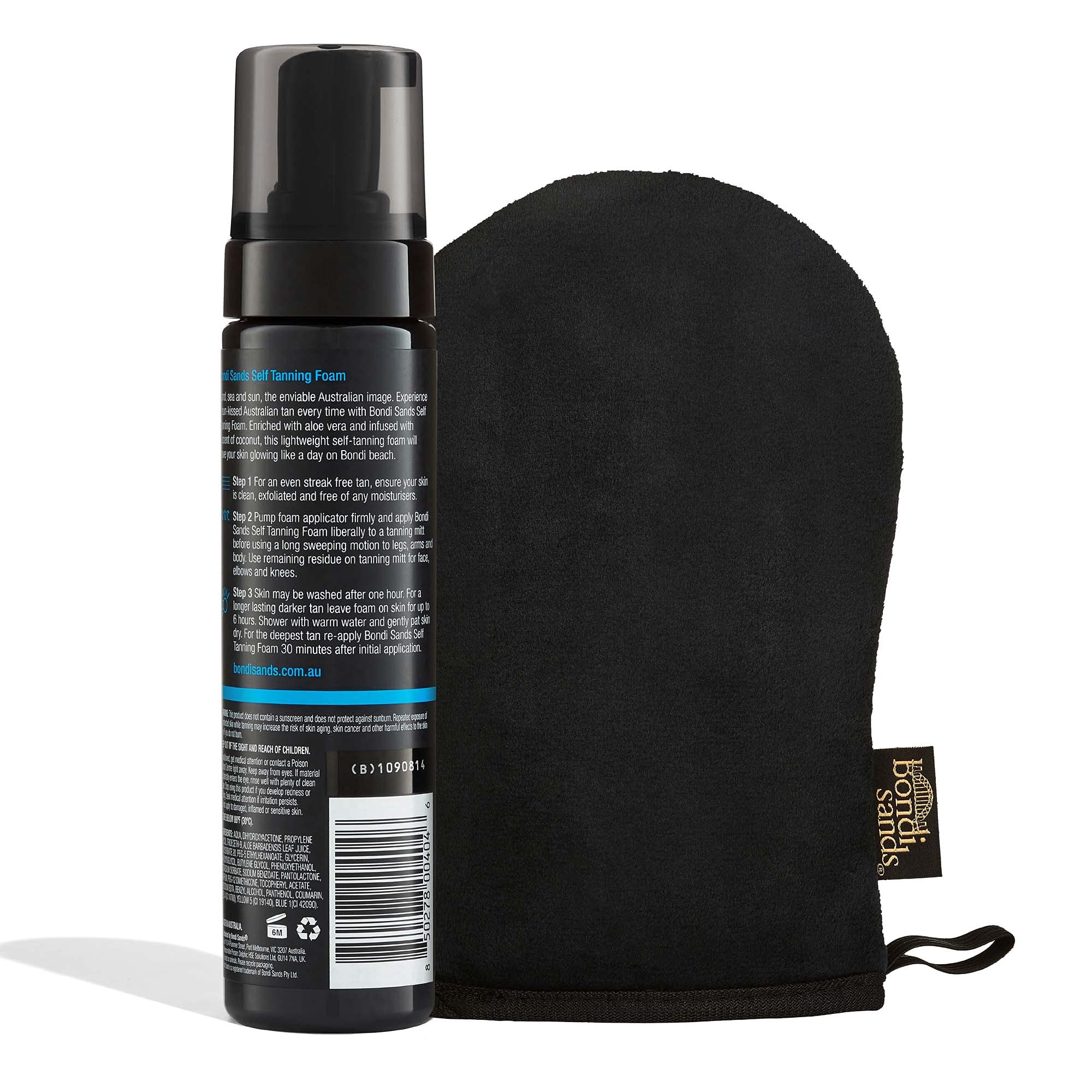 Bondi Sands Dark Self Tanning Foam + Application Mitt | Flawless, Lightweight Sunless Tanner