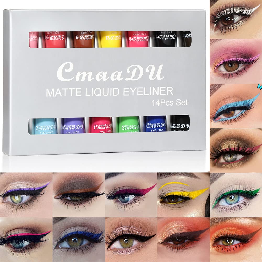 BONNIE CHOICE 14 Colors Liquid Eyeliner – Waterproof Matte Fluorescent Eyeliners for Eyes, Face & Body (Cosplay & Gifts)