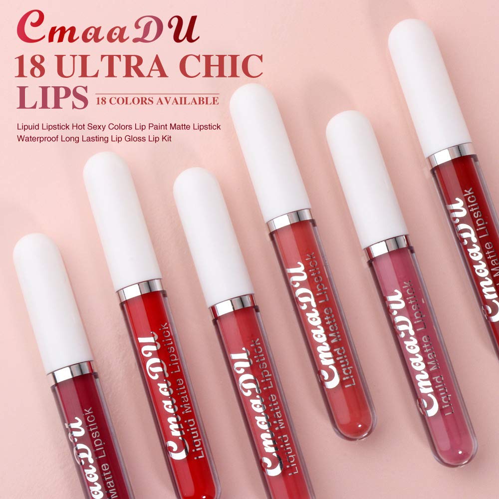 BONNIE CHOICE 18-Pcs Matte Liquid Lipstick Set – Waterproof, Long-Wearing, 18 Rich Shades