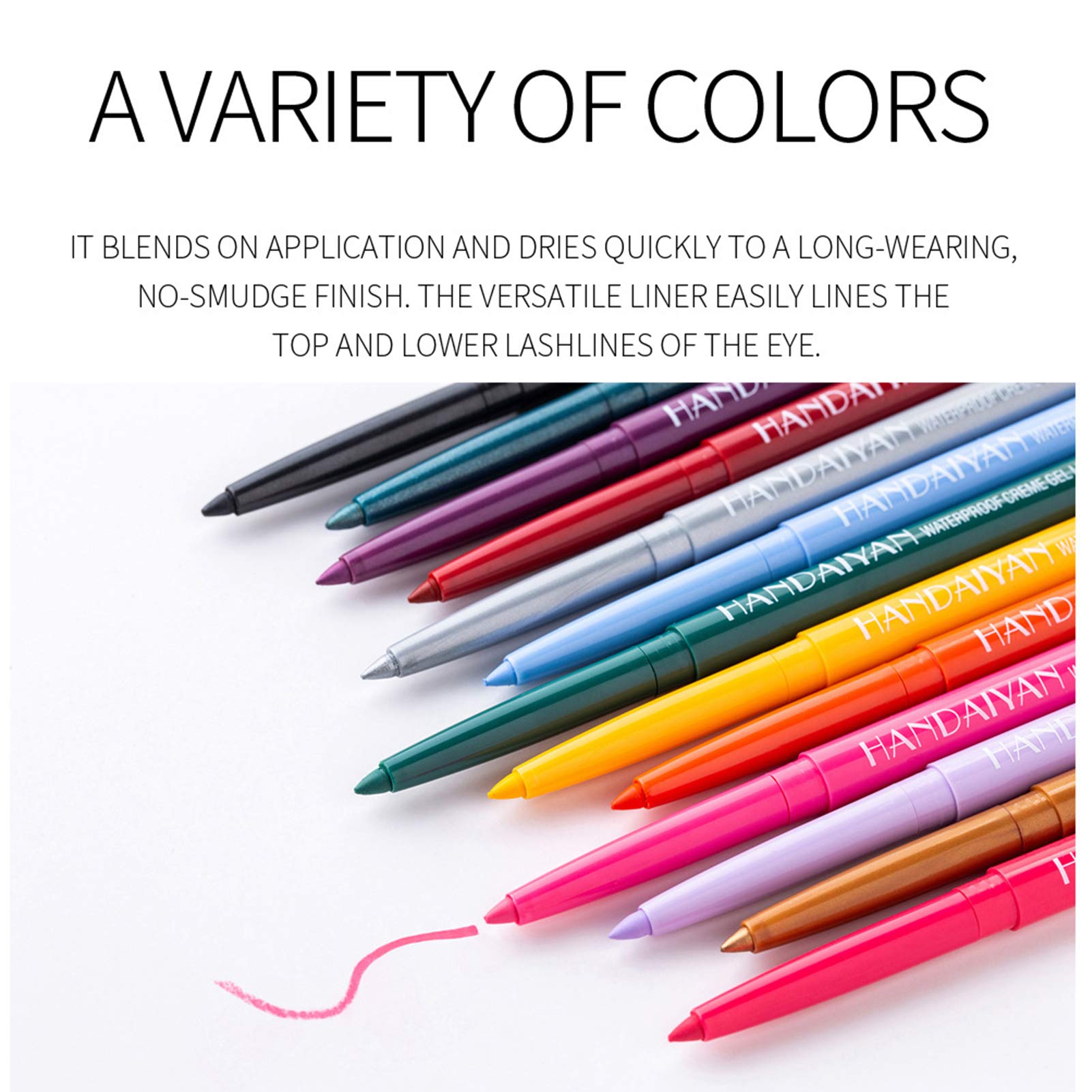 BONNIE CHOICE 20 Colors Eyeliner Pencil Set – Waterproof & Retractable