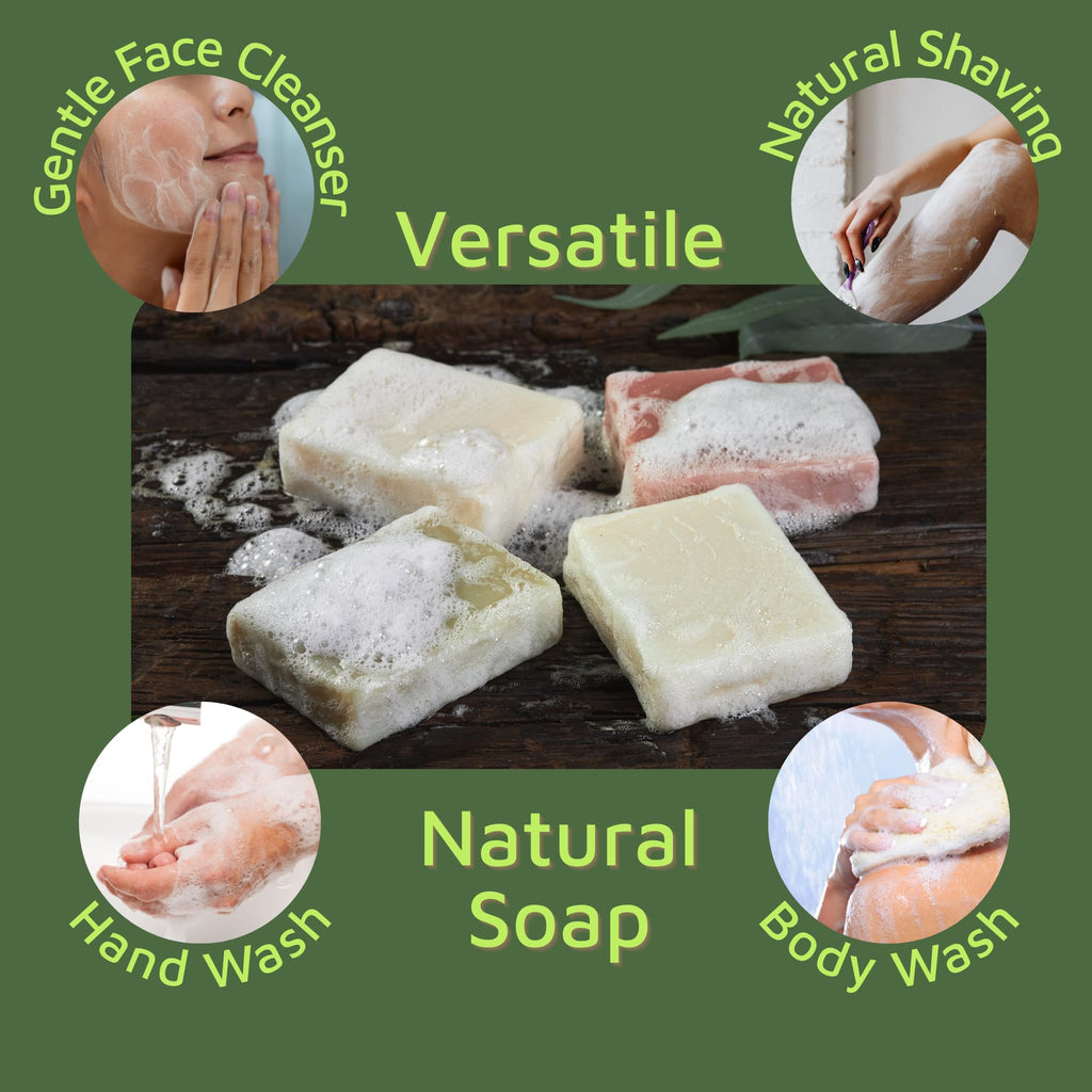 Bonuderm Natural Bar Soap Variety Pack (4) – Peppermint, Patchouli, Lavender & Rosemary | Handmade in USA