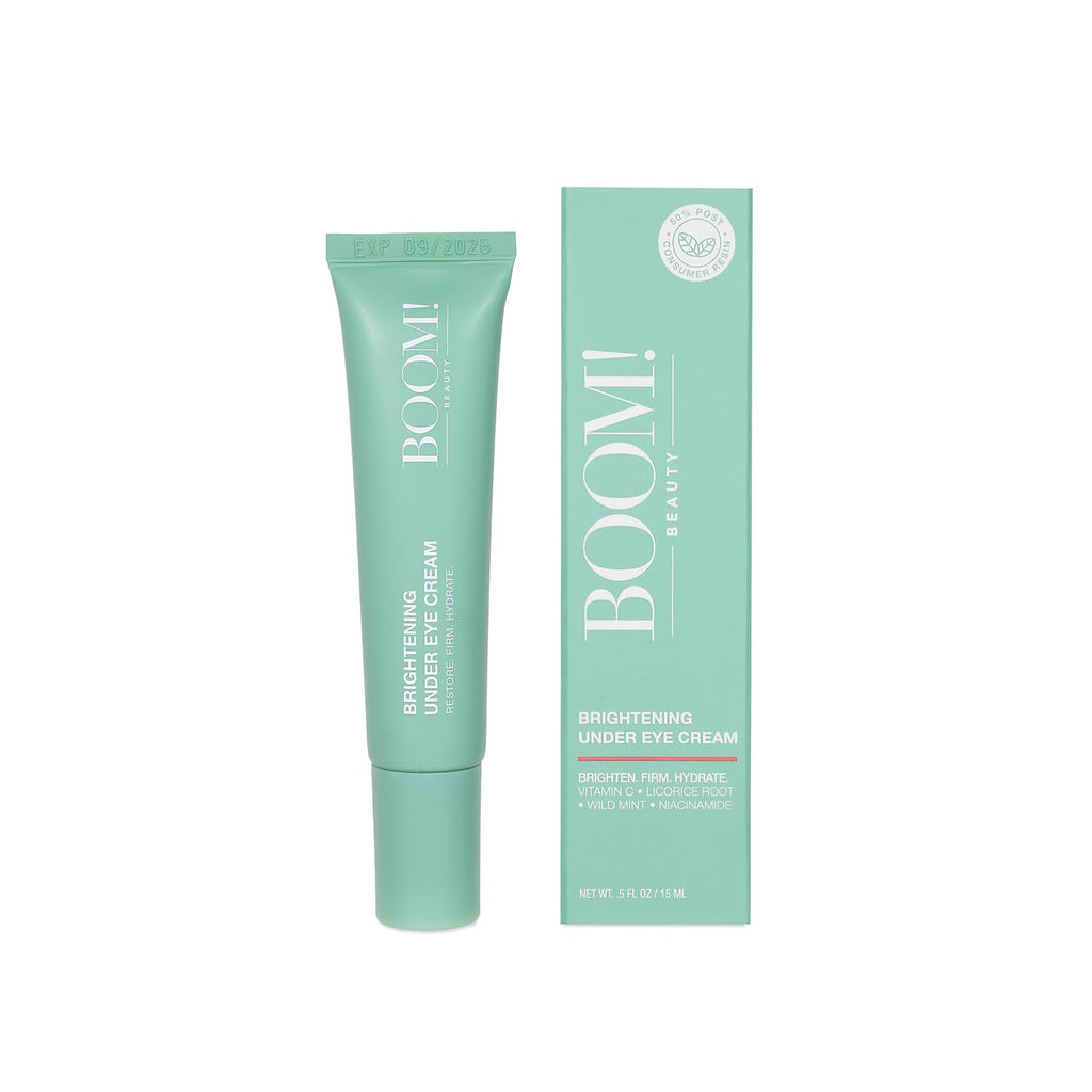 Boom Awaken Cooling Under Eye Cream - Vitamin C, Licorice Root, Wild Mint, Green Tea (0.5 oz)