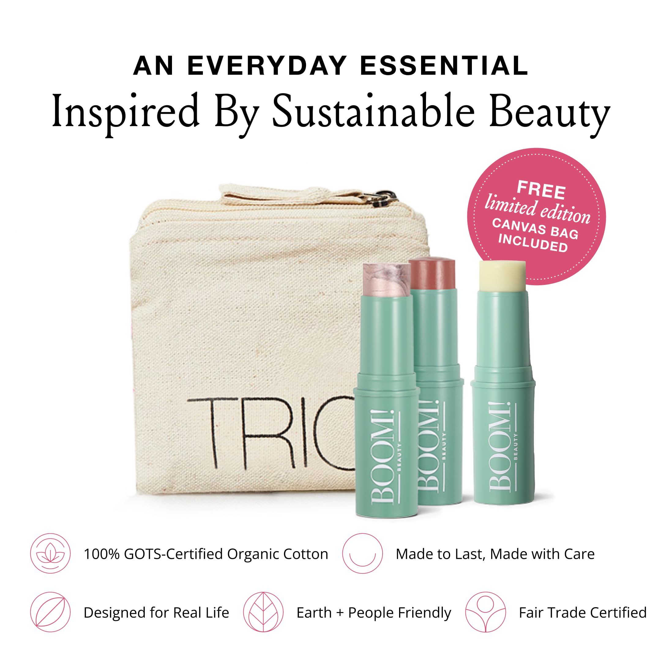 Boomstick Trio Color 3 Pack — Cream Blush, Highlighter & Moisturizer for Mature Skin | BOOM! by Cindy Joseph