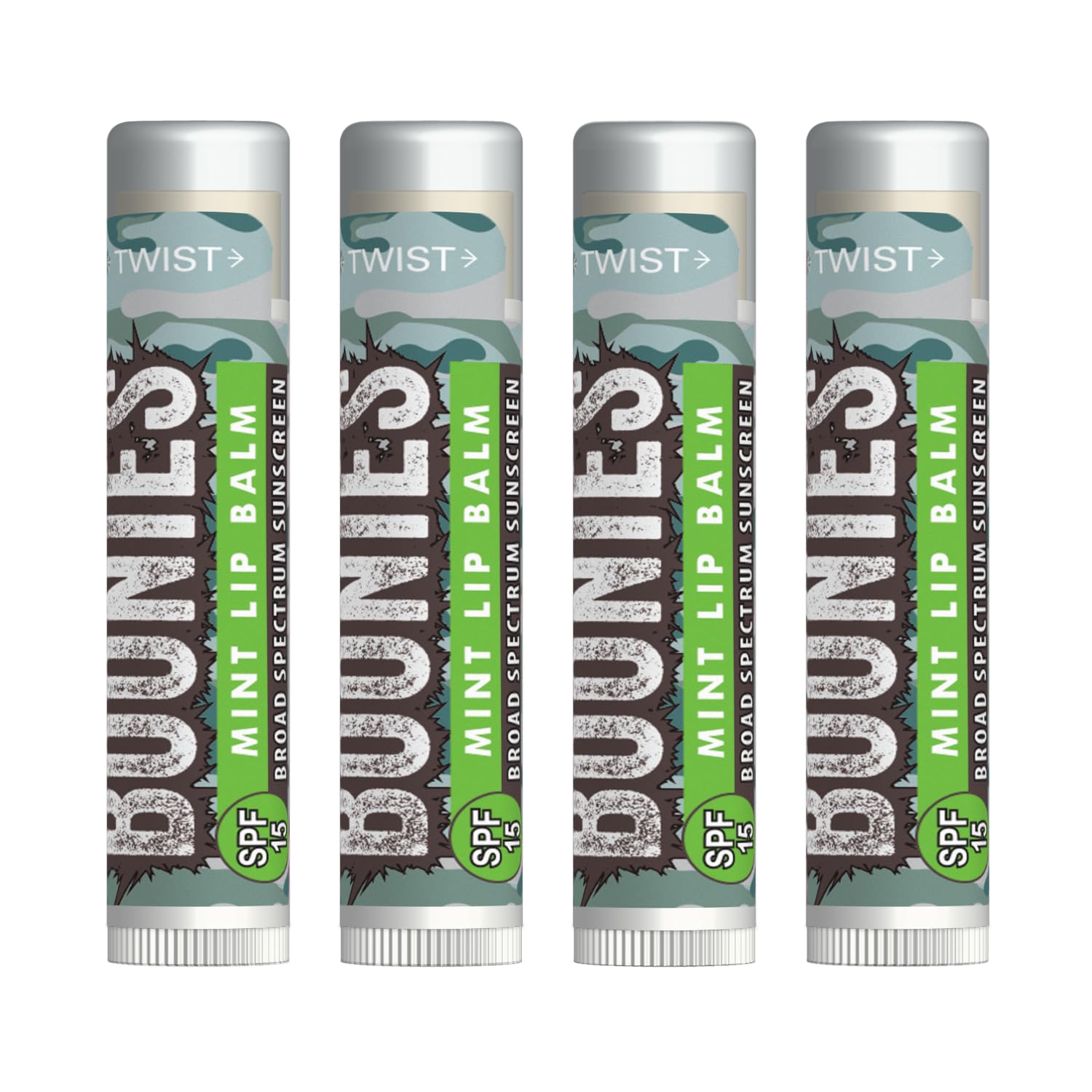 Boonies SPF 15 Lip Balm Mint – Organic Sunscreen Lip Balm for All Skin Types (4 Pack)