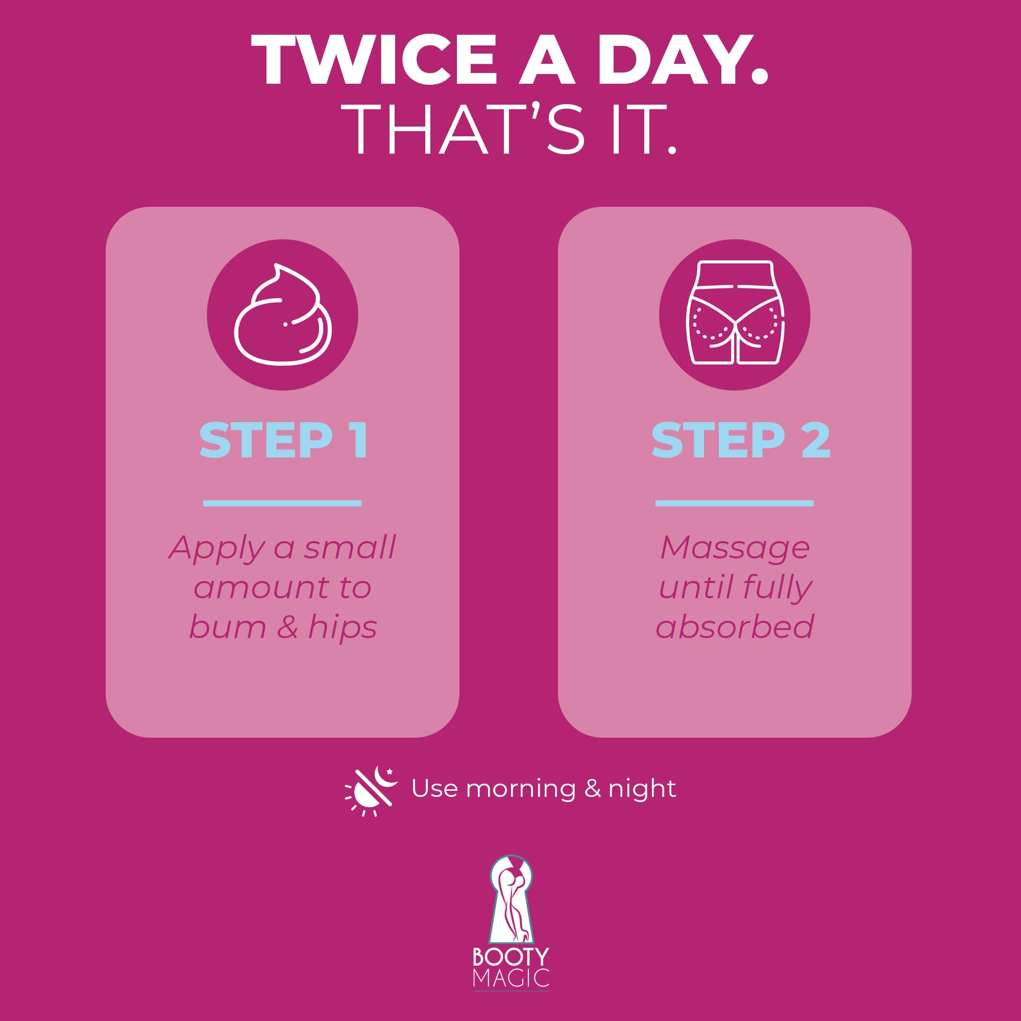 Booty Magic Butt Cream 6.8oz – Volume, Roundness & Softness with Maca Root & Pueraria Mirifica