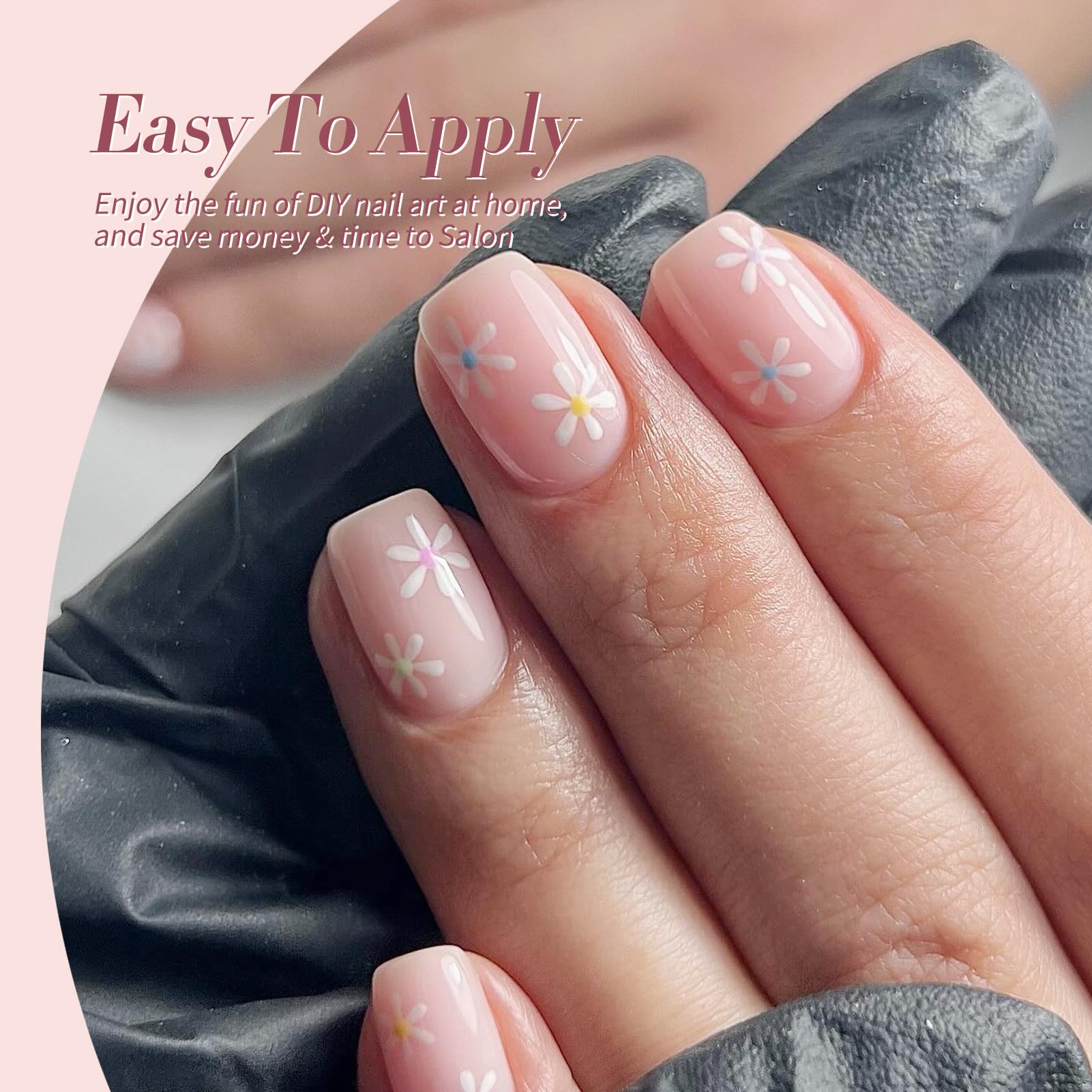 Born Pretty Milky White Jelly Pink Gel Nail Polish Kit – 6 Colors, Soak Off, UV Light Cure